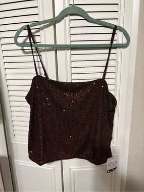 ASOS Brown Sequin Cami Top